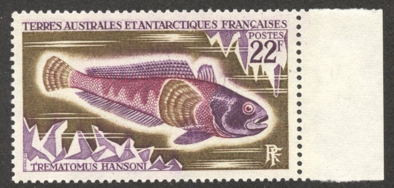 FSAT Scott 40 MNHOG - 1971 22fr Antarctic Cod - SCV $5.00