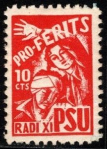 1937 Spain Civil War Charity Stamp 10 Centimos Pro-Ferits (For the Wounded)