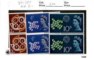 Great Britain, Postage Stamp, #382-384 Pairs Mint NH, 1961 Queen Elizabeth (AE)