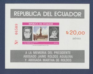ECUADOR - Scott C739 -  MNH S/S - President Jaime Roldas - 1983