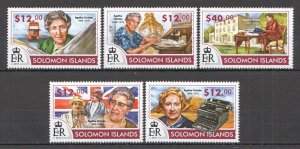 Oz0517 2015 Solomon Islands Agatha Christie Writers #3267-71 Set Mnh