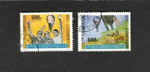 1983Cameroon SC #C285-86 FIRST CROSSING OF THE ATLANTIC IN A BALLOON used stamp 