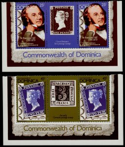 Dominica 608-11 Per 12 Gutter Pairs MNH Rowland Hill, Stamp on Stamp
