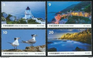 2017 TAIWAN VIEWS OF MAZU STAMP 4V BIRDS LIGHTHOUSES