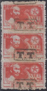 N. Viet Nam   MNH  Michel PM 10 Strip of 3