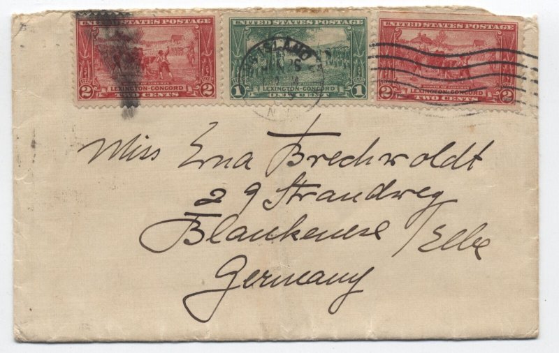 1925 Long Island to Germany cover 1 and 2 cent Lexington-Concord [H.2984]