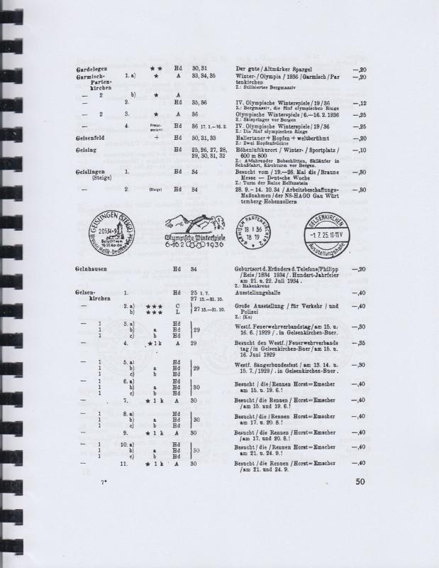 Catalog of Special Cancellations of Germany, by J. Bochmann. Reprint. NEW