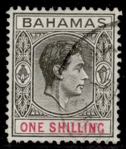 BAHAMAS GVI SG155b, 1s black & carmine, FINE USED.