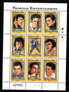 Gambia-Sc#1397-unused NH sheet-Elvis Presley-Famous Entertai