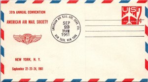 US EVENT COVER CACHETED 38th ANNUAL AMERICAN AIR MAIL SOCIETY CONVENTION 1961 B