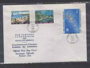 New Hebrides (English) #208-10  (1976 Representative Assembly set)  cachet FDC