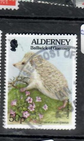 ALDERNEY  QEII  50P   ANIMAL   SC 85    VFU  P0429H