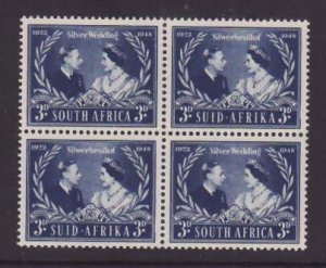 South Africa-Sc#106- id9-unused og NH 3p block-KGVI Silver Wedding-1949-