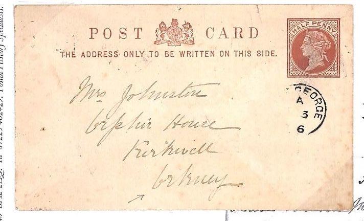 BD206 1886 GB Scotland Inverness Fort George Orkney Postcard{samwells-covers}PTS