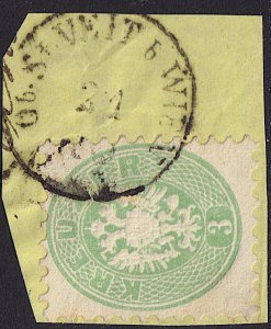 Austria - 1864 - Scott #23 - used on piece - Ob. ST. VEIT b. WIEN pmk