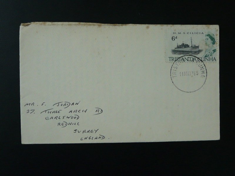 sailing ship and Queen Elizabeth II FDC Tristan Da Cunha 1965