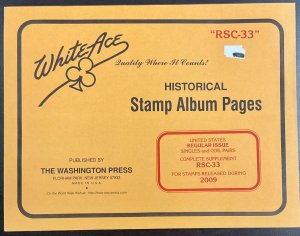 White Ace Historical Stamp Album Pages US Regular Single & Coil RSC-33 2009 NEW