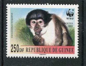 Guinea 2000 WWF MONKEY MANGABEY 1 value Perforated Mint (NH)