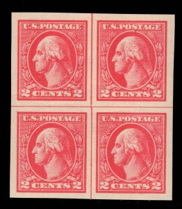 MOMEN: US STAMPS #534 CENTER LINE BLOCK OF 4 MINT OG NH XF+ LOT #89286*