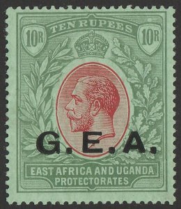 TANGANYIKA 1917 'GEA' on KGV 10R red & green on green. 