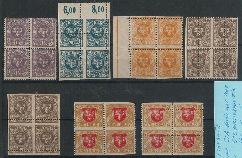 56205  -  LITHUANIA  -  POSTAL HISTORY: VERY NICE SET of  STAMPS with ERRORS