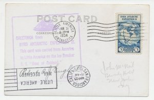 Card / Postmark USA 1934 Byrd Antarctic Expedition II - Photo postcard Whale