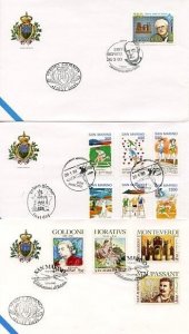 SAN MARINO GROUP OF NINE 1993 OFFICIAL FIRST DAY COVERS 