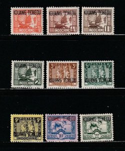 France Offices In China Kwangchowah 137-145, 147 MH Overprints