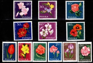 Poland Scott 1279-1290 MH Flower set*