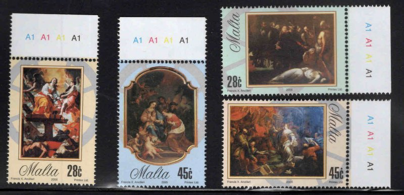 MALTA  Scott 1204-1207 MNH** Saint Catherine Art stamp set