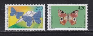 Andorra (Fr.) stamps #427 & 428, MH, topical set, butterflies