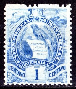 GUATEMALA 1886  Sc#43 QUETZAL (BIRD) NATIONAL EMBLEM Single MNH
