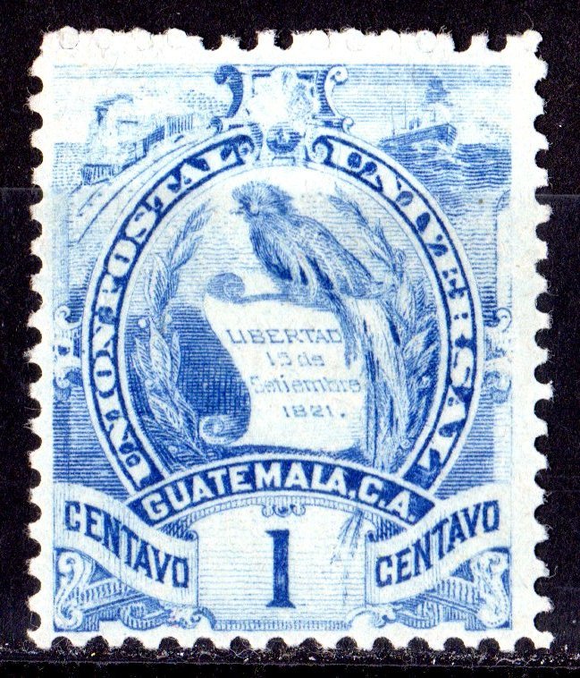 GUATEMALA 1886  Sc#43 QUETZAL (BIRD) NATIONAL EMBLEM Single MNH