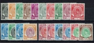 MALAYA PERLIS SG7/27 1951-5 DEFINITIVE SET MTD MINT (d)