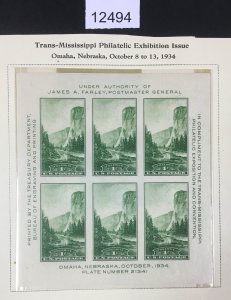 MOMEN: US STAMPS # 751 1934 MINT OG NH COLLECTION LOT #12494