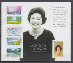 (F) USA Sc#4716 Lady Bird Johnson Full Miniature Sheet MNH