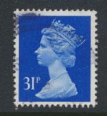 GB QE II Machin - SG X982   Used  31p Ultramarine Harriosn phosphorised paper 