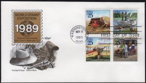 SC#2434-37 25¢ Traditional Mail Delivery FDC: Artmaster (1989) Unaddressed