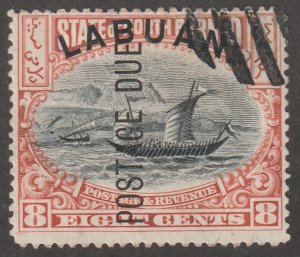 North Borneo, stamp, Scott#J6,,  used, hinged,  postage due, LABUAN, #QN-J6