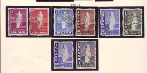 Iceland Sc 203-208B 1938-1947 1938 Geysers stamp set used