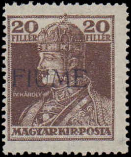 Fiume #22, Incomplete Set, 1918, Never Hinged