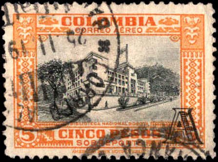 Colombia #C212-C216, Incomplete Set(5), High Value, 1951-1954, Used