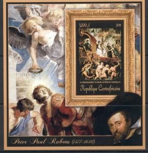 Central Africa Art Nude Erotic Peter Paul Rubens complete MNH stamp set