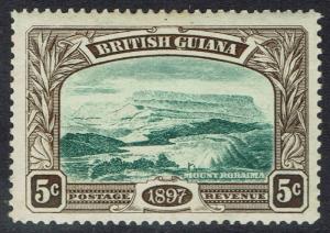 BRITISH GUIANA 1898 JUBILEE 5C WMK CROWN TO RIGHT OF CC
