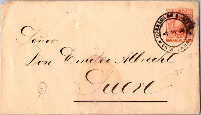 No Year Republic Bolivia Cochabamba Printed Stamp Cover to Sucre Local Mail