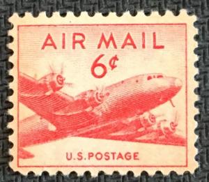 US MNH #C39 Airmail Single DC-4 Skymaster SCV $.25 L14