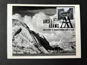 Ansel Adams 2024 FDC Maxicard Maximum Postcard Tenaya Lake Mt Conness Yosemite