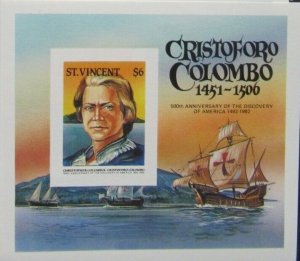 ST. VINCENT 1992 SHEET IMPERF COLUMBUS COLON