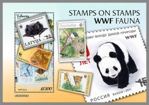 LIBERIA 2023 MNH Stamps on Stamps WWF Fauna S/S #305b2