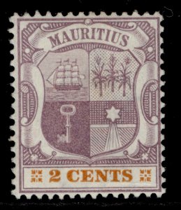 MAURITIUS QV SG128, 2c dull purple & orange, LH MINT.